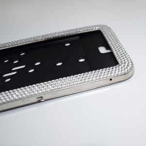 Marco de matrícula europeo con diamantes al por mayor de fábrica, marco de matrícula brillante con diamantes de imitación, marco de matrícula personalizado - Product Image 4