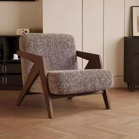 Fauteuil inclinable individuel Richard French, design moderne, en bois massif, pour salon, chaise longue