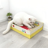 Bac à litière pour chat rectangulaire moderne jetable avec carton ondulé certifié FSC écologique, impression UV, design pliable