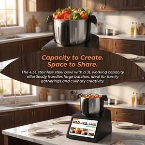 <span class=keywords><strong>Robot</strong></span> de cuisine intelligent avec application mobile 2400W, écran tactile 10 pouces, bol en acier inoxydable de 4,5 L, mélangeur alimentaire Thermo-mix - Product Image 3