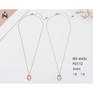 Collana con Ciondolo a Z con Perline in Oro e Argento, Gioielli alla Moda - Product Image 1