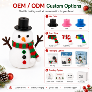 Kit de Bricolage en <span class=keywords><strong>Argile</strong></span> Auto-Durcissante Bonhomme de Neige de Noël en Gros, 11 Pièces, Non Toxique, Ensemble d'Artisanat de Fêtes pour Enfants, Idéal pour Remplir les Bas de Noël, OEM - Product Image 6