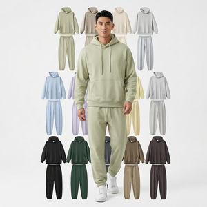 Conjunto Deportivo con Capucha para Hombre, Sudadera y Pantalones de Algodón de Color Sólido, Ropa Casual de Otoño, Manga Larga, Cierre con Cordón, Corte Regular - Product Image 2