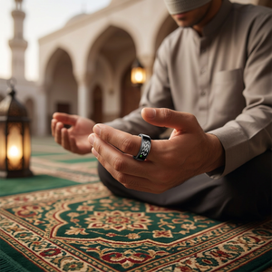 Bague connectée musulmane intelligente avec compteur <span class=keywords><strong>de</strong></span> tasbih, rappel <span class=keywords><strong>de</strong></span> vibration pour les 5 Salah, audio <span class=keywords><strong>Coran</strong></span>, localisateur <span class=keywords><strong>de</strong></span> Qibla, en acier inoxydable, emballage coffret cadeau, OEM - Product Image 1
