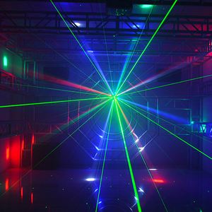 Haz de luz láser giratorio controlado por voz, luz de <span class=keywords><strong>discoteca</strong></span> para saltar, KTV, Flash, salón de baile, barra de Rock, luz de escenario - Product Image 3