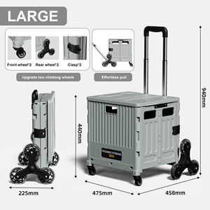 折り畳み式トロリーPP素材折りたたみ式ショッピングカートポータブル市場 - Product Image 4