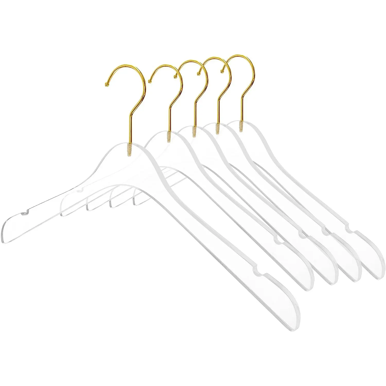 Clear Luxury Cloth Hanger Closet Cabides De Plástico Cabides Acrílico Premium para Roupas