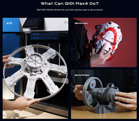 Imprimante 3D FDM industrielle automatique MAX4 avec volume d'impression de 305x305x280mm, connectivité USB/WiFi, calibrage entièrement automatique, nouveau PLA