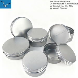 Op maat gemaakte 50ml 80ml 100ml zilveren aluminium cosmetische potjes met schroefdop, zeefdruk, gouden opdruk voor gezichtscrème, bodybutter en lippenstift - Product Image 3