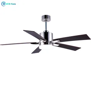 ECO 52 inch Strong wind industrial dining room living room and commercial electric fan with light remote control wood blade