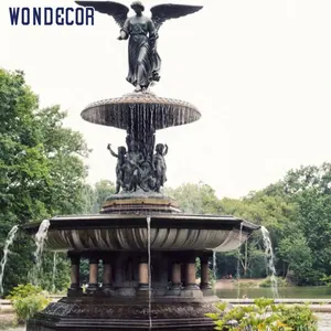 Wondecoration-escultura de fuente de bronce grande para jardín, estatua de Ángel para mujer