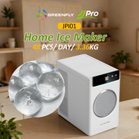 Greenfly/JJPRO Yeni Gelen Toptan Popüler 48 Adet/Gün Kendinden Temizlemeli Ev Tipi Yuvarlak Şeffaf Buz Topu Yapıcı