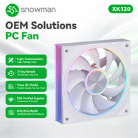 Ventilateur de boîtier PC SNOWMAN XK120-ARGB-WH 120mm blanc ARGB, débit d'air élevé 76.8CFM, roulement hydraulique PWM, synchronisation 5V 3 broches, vente en gros