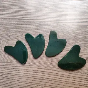 Pedra de massagem Gua Sha Jade Gua Sha Nefrita Canadense verde escuro exclusiva feita à mão ferramenta de bem-estar