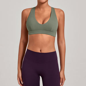 Soutien-gorge de sport respirant PASUXI à col halter sexy, <span class=keywords><strong>haut</strong></span> de gamme pour le yoga, débardeur sans dos, rembourré, logo frontal, pour femmes, salle de sport, fitness, entraînement - Product Image 2