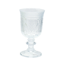 Gobelets à vin en cristal 3D embossé de style européen rétro, verre en cristal transparent de qualité supérieure, design classique à pied, parfaits pour le vin