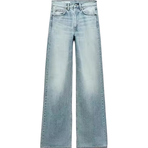 Bán Buôn Tùy Chỉnh Phụ Nữ Retro Xu Hướng Denim Jeans Lỏng Lẻo Đơn Giản Y2K Ánh Sáng Colour Giản Dị Rộng Chân Thời Trang Rửa Nhìn - Product Image 3