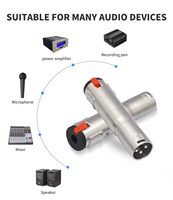 Adaptateur audio verrouillable 1/4 TRS femelle vers XLR mâle 3 broches, convertisseur audio équilibré 6,35 mm pour microphone, console de mixage, amplificateur