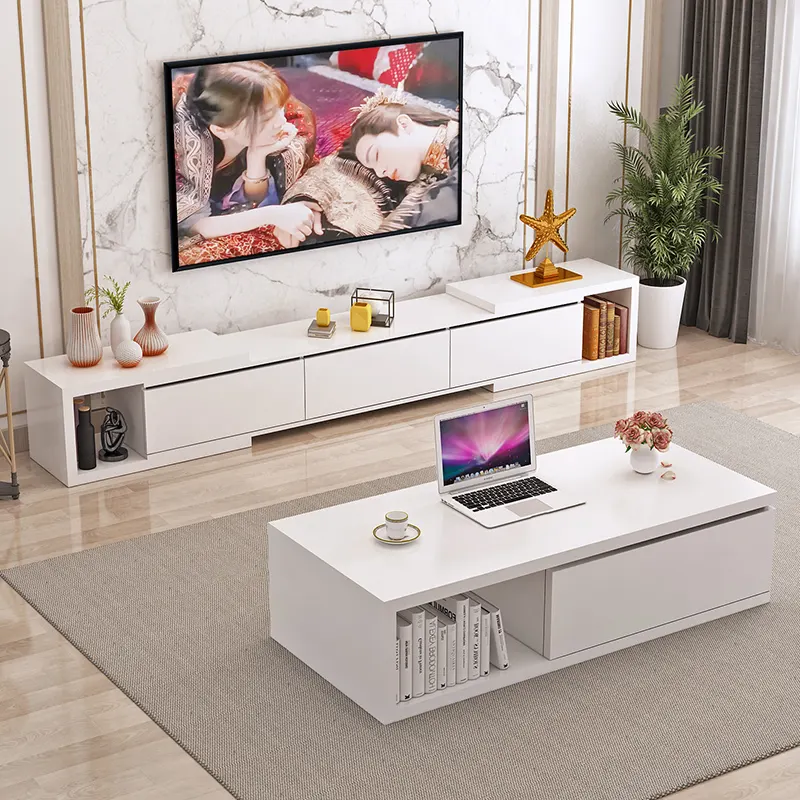 TV-Schrank moderne minimalist ische Wohnzimmer TV-Ständer Couch tisch Set versenkbaren Boden schmalen Boden Wandschrank Tee tisch