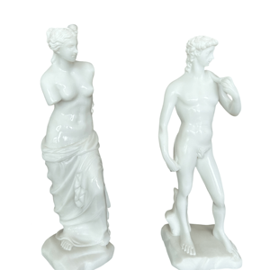 Statue en marbre naturel de style européen Statue de déesse <span class=keywords><strong>nue</strong></span> de Vénus et David pour la décoration intérieure - Product Image 1