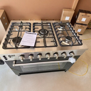 Estufa de gas de 90 cm con 5 quemadores, horno de acero inoxidable, independiente, para exportación - Product Image 2