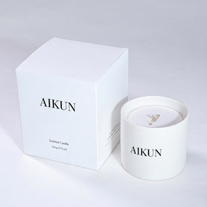 เทียนหอมอโรมาเธอราพี AIKUN ทำมือจากขี้ผึ้งถั่วเหลืองในภาชนะเซรามิก ไร้ควัน สำหรับคริสต์มาสและตรุษจีน - Product Image 3