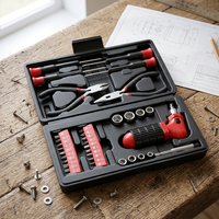 Juego de Herramientas Manuales para Reparaciones del Hogar, 36 Piezas, Acero al Carbono Resistente, Soporte OEM, Kit de Herramientas Domésticas, Venta al Por Mayor