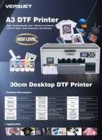 Imprimante DTF A3 Versijet compatible Epson, semi-automatique, encre pigmentée multicolore, 110V/220V, garantie 1 an, nouvelle, en aluminium