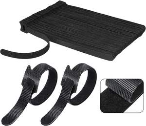 環境に優しい両面粘着式調整可能コードストラップ、カスタムカラーのフックアンドループタイ付きケーブルオーガナイザー - Product Image 1