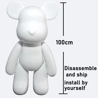 Figurine d'ours à couler personnalisée, écologique, grande taille, blanche, 53cm/73cm/100cm, grand modèle, ours fluides DIY avec certification CE disponible
