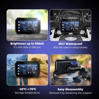 Écran de navigation GPS pour moto 5 pouces étanche avec CarPlay et Android Auto, télécommande, écran partagé, caméra DVR, TPMS