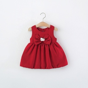 Robe rose sans manches pour bébé fille avec grand nœud décoratif de dessin animé, idéale pour les tout-petits et les enfants, parfaite pour l'été et le quotidien - Product Image 3