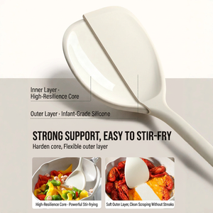 Ensemble d'ustensiles de cuisine en silicone 3 pièces, sans BPA, résistant à la chaleur 250°C ℃   Spatule, pelle à riz et louche pour la cuisine domestique et les restaurants - Product Image 5