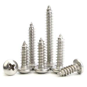 1000 piezas/bolsa Tornillo autorroscante de cabeza redonda Phillips de acero al carbono niquelado M1 M1.2 M1.4 M1.7 M2 M2.3 M2.6 M3 M3.5 M4 - Product Image 5