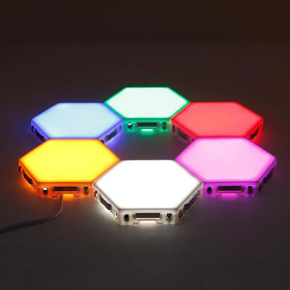 Newish Modern Fancy RGB Indoor Quantum Honeycomb Beehive Touch Wall Decorating Smart Led  Panels Triangle Light