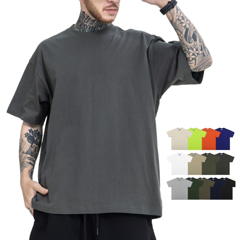 Blanco T-Shirts Oversized Katoen Custom Oem Heren Plus Size Custom Logo Grafische Print Jersey Casual Gebreid Effen Geverfd T-Shirt