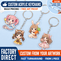 Petits porte-clés anime en acrylique en gros, breloques souvenirs en plastique pour boîtes cadeaux, faveurs de fête et cadeaux promotionnels