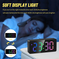 Réveil de Table numérique à affichage LED multicolore, décoration moderne pour chambre à coucher, enfants, salon, chevet