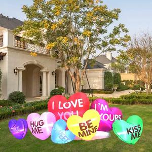 8 FT <b>Valentine's</b> Day Inflatable Heart Outdoor <b>Decorations</b> Inflatable Hearts <b>Valentines</b> for Yard Decors Wedding Anniversary Party - Product Image 2
