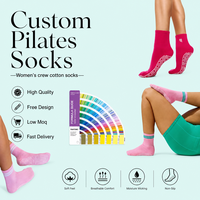 Chaussettes de Pilates pour femmes de haute qualité, design gratuit, OEM, en coton respirant, avec logo personnalisé, antidérapantes pour le yoga, pour femmes, fitness d'automne