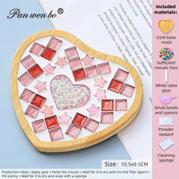 Kit de sous-verres en bois et bambou Panwenbo pour mosaïque DIY, matériaux artisanaux, sous-verres vierges en bois, tapis pour tasses à café et thé, et supports pour bols