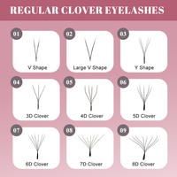 Prix d'usine Private Label 2D 3D 4D 5D YY W Shape Lash Trays Pbt 0.07 Cils Cachemire DIY Dark Brown W Extension de Cils