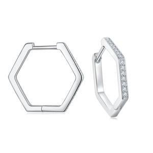 Pendientes Grandes de Plata de Ley con Sílice de Primera Calidad de la Marca All Fashion (Antiguos) para Mujer - Product Image 1