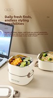 Boîte à lunch réutilisable en acier inoxydable, étanche, portable, pour le stockage des aliments, idéale pour l'école, le bureau, le camping, les pique-niques et la préparation quotidienne des repas