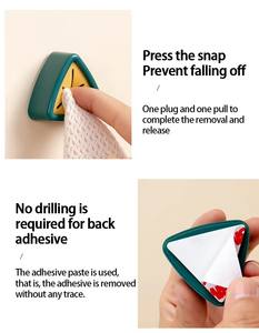 Crochets de cuisine muraux sans poinçon Clip de <span class=keywords><strong>torchon</strong></span> de cuisine Organisateur de porte-serviettes adhésif Crochet de suspension pratique - Product Image 6