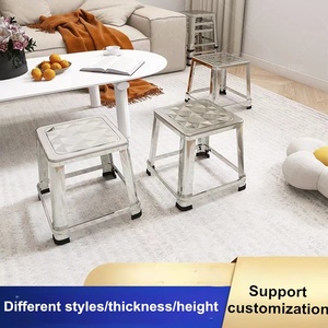 आधुनिक स्टेनलेस स्टील स्क्वायर स्टूल फोल्डेबल धातु फोल्डेबल धातु फोल्डेबल धातु तह कुर्सी - Product Image 2