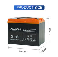 Pièces électriques pour transpalette AIANSHI, batteries au plomb sans entretien à décharge profonde AIANSHI 12V 73AH pour remplacement de chariot élévateur