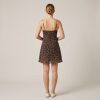 Robe mini à bretelles spaghetti imprimé léopard pour femme, col en V, tenue de soirée, vêtements d'été, vêtements OEM