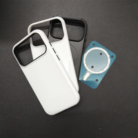 Étui magnétique 2-en-1 en TPU+PC pour sublimation 3D, compatible avec les modèles 18/17/16/15/14/13 Pro Max, impression à chaud, personnalisation de l'image, coque arrière entièrement enveloppante