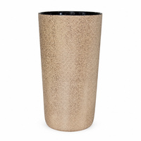 Lavabo Colonne Rond Moderne en Céramique avec Glaçure Colorée Personnalisée, Évier sur Pied Extérieur avec Trou Unique pour Robinet, Lavabo de Salle de Bain